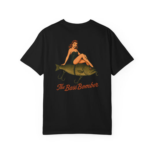 The Bass Bomber Vintage Pin-Up Fishing T-Shirt