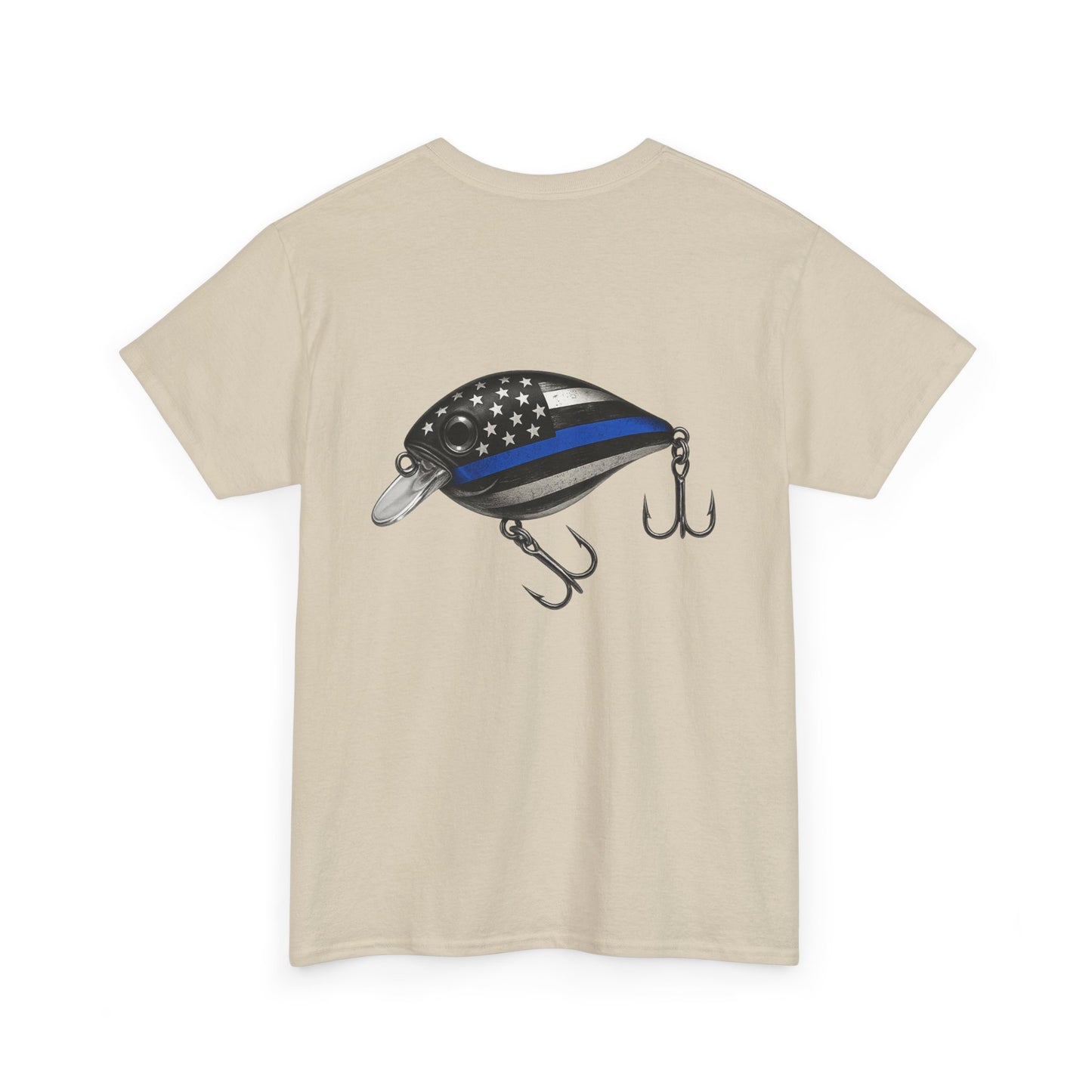 Thin Blue Line Fishing Lure T-Shirt – American Flag Crankbait Tee for Anglers