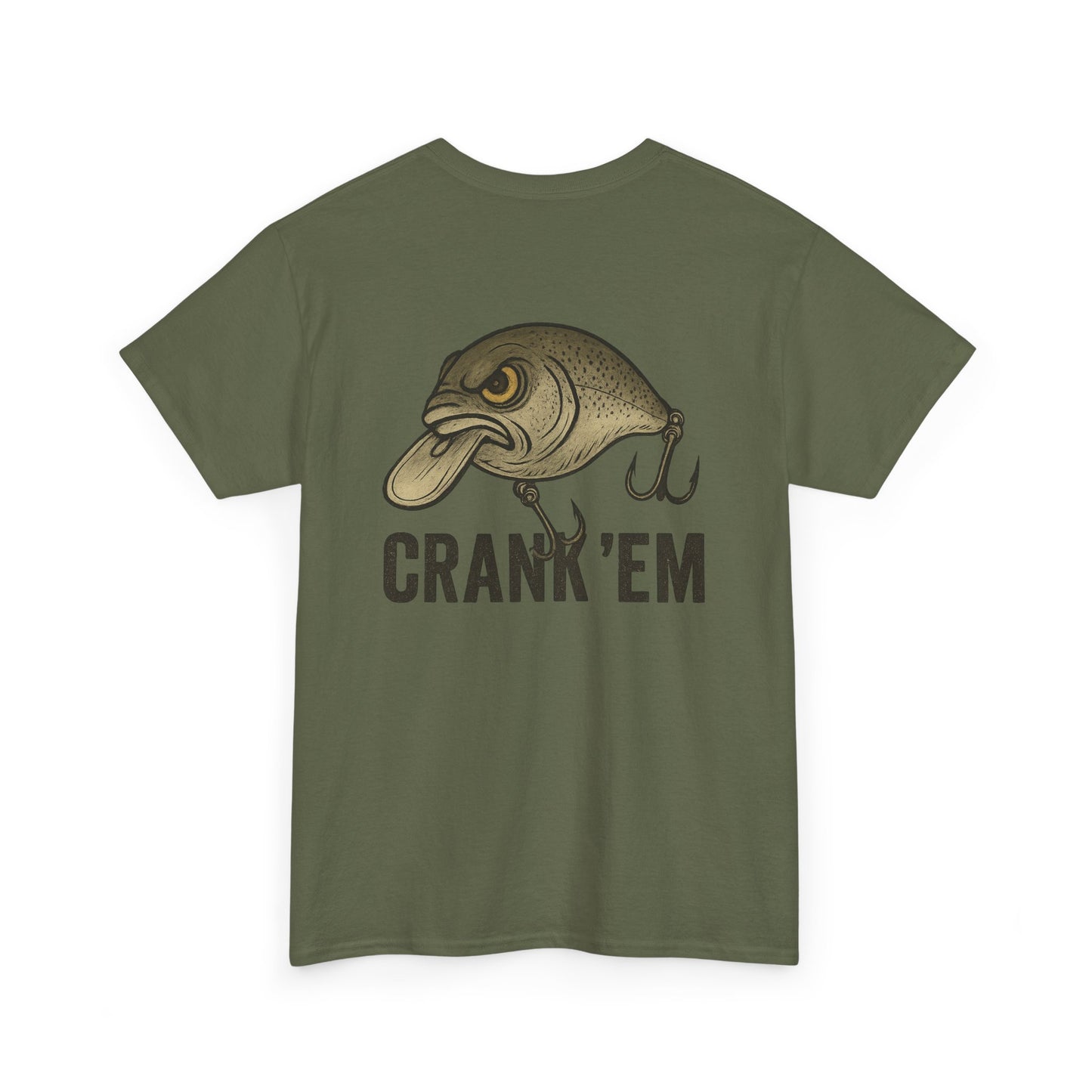 Crankbait Fishing T-Shirt – “Crank ’Em” Funny Bass Fishing Tee for Anglers
